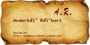 Anderkó Róbert névjegykártya